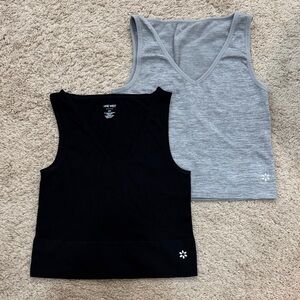Nine West Black and Gray Tank Tops